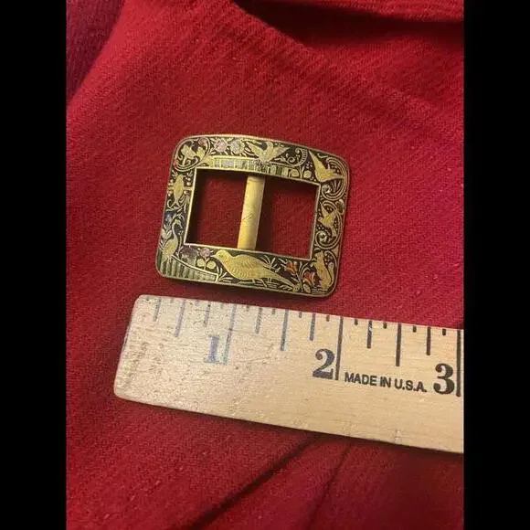 Vintage Decorative Belt Buckle with Floral Design - Picture 4 of 5